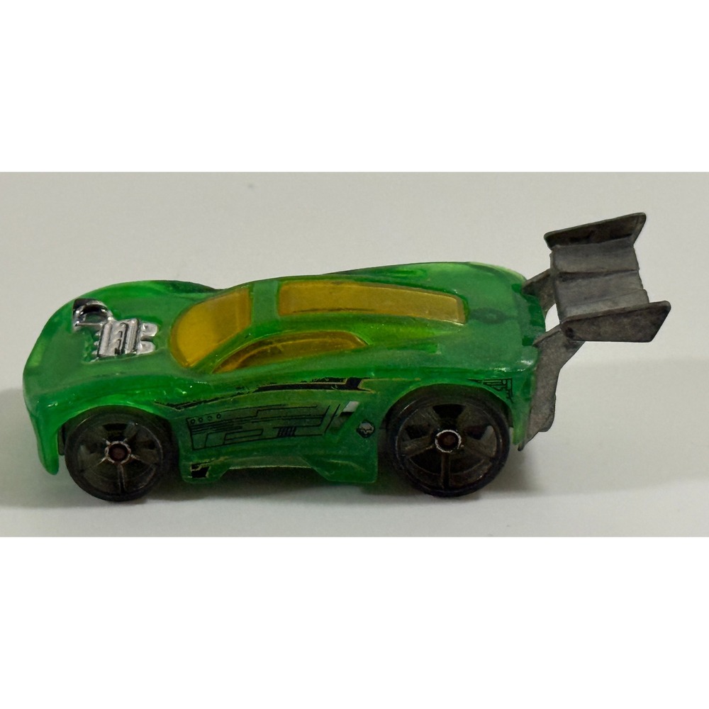 Hot Wheels Paradigm Shift Kids 1:64 Green Translucent Diecast Race Car Spoiler